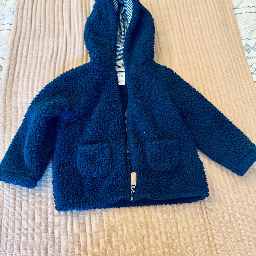 Cozy Carter’s Blue Sherpa Hoodie for toddler
